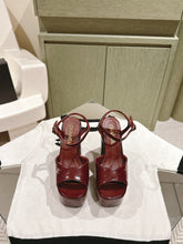 CC HIGH SANDAL WINE RED CALFSKIN